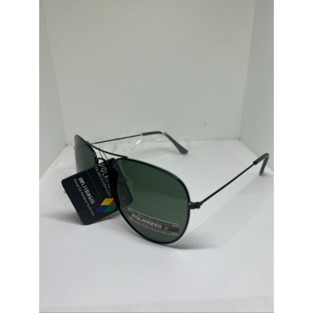 Polarized Aviator Sunglasses Green Lens UV400 Metal Frame Classic Style